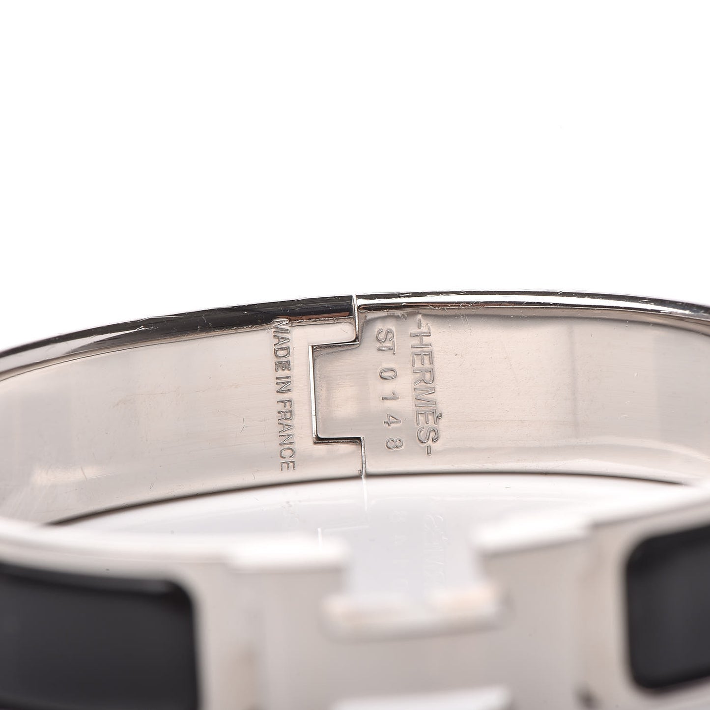 Enamel Narrow Clic Clac H Bracelet PM Black