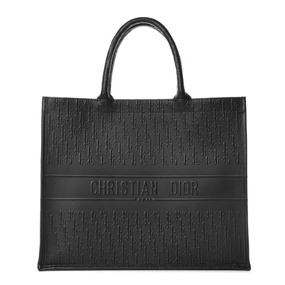 Christian Dior Oblique Calfskin Embossed Book Tote Black 1 of 13