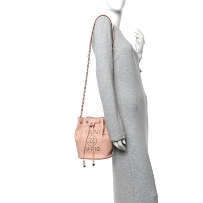 Chanel Caviar Deauville Drawstring Bucket Bag Light Pink 2 of 10