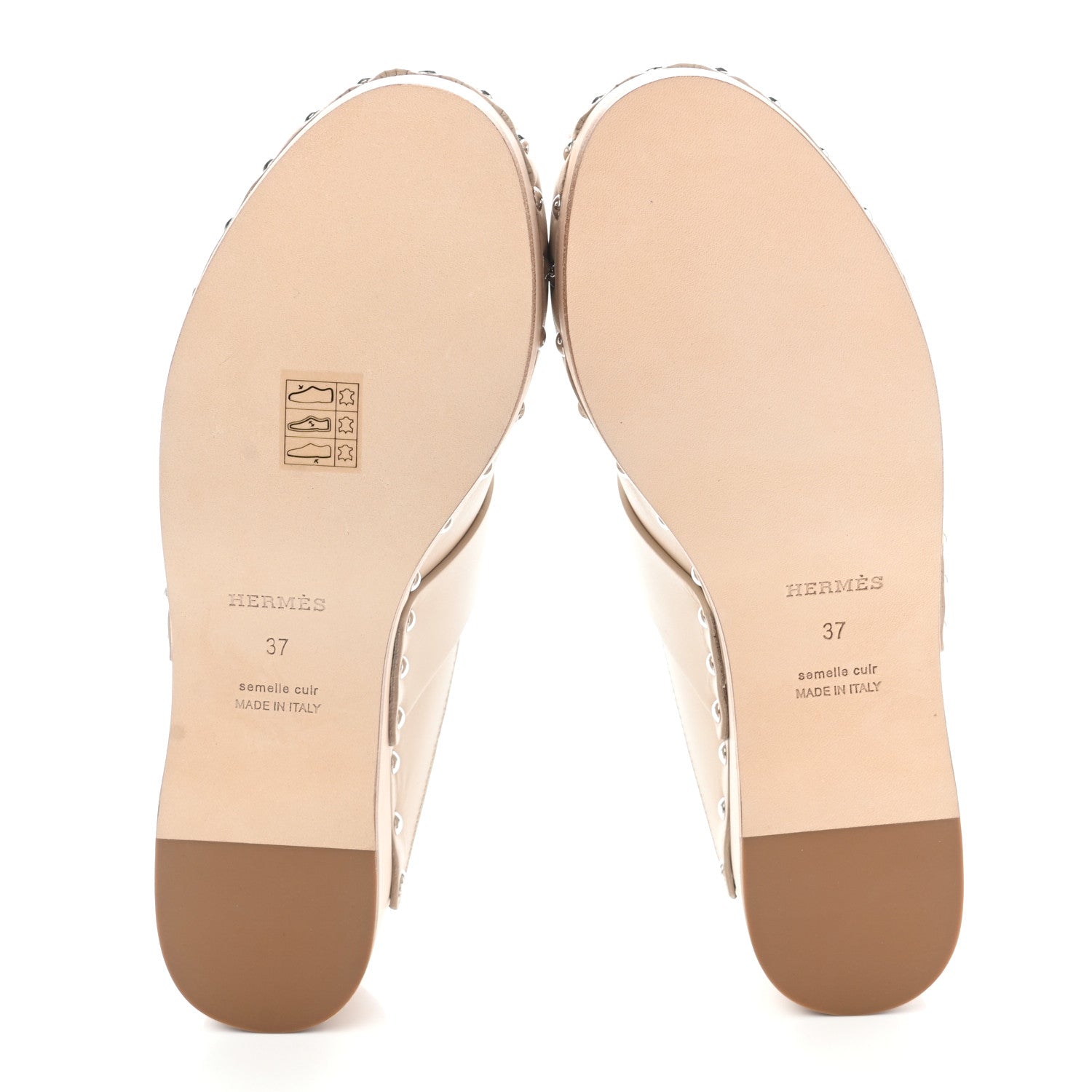 Hermes Calfskin Calya Mules 37 Hetre 4 of 8