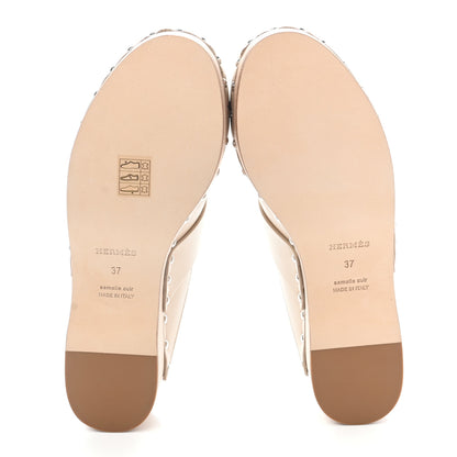 Hermes Calfskin Calya Mules 37 Hetre 4 of 8
