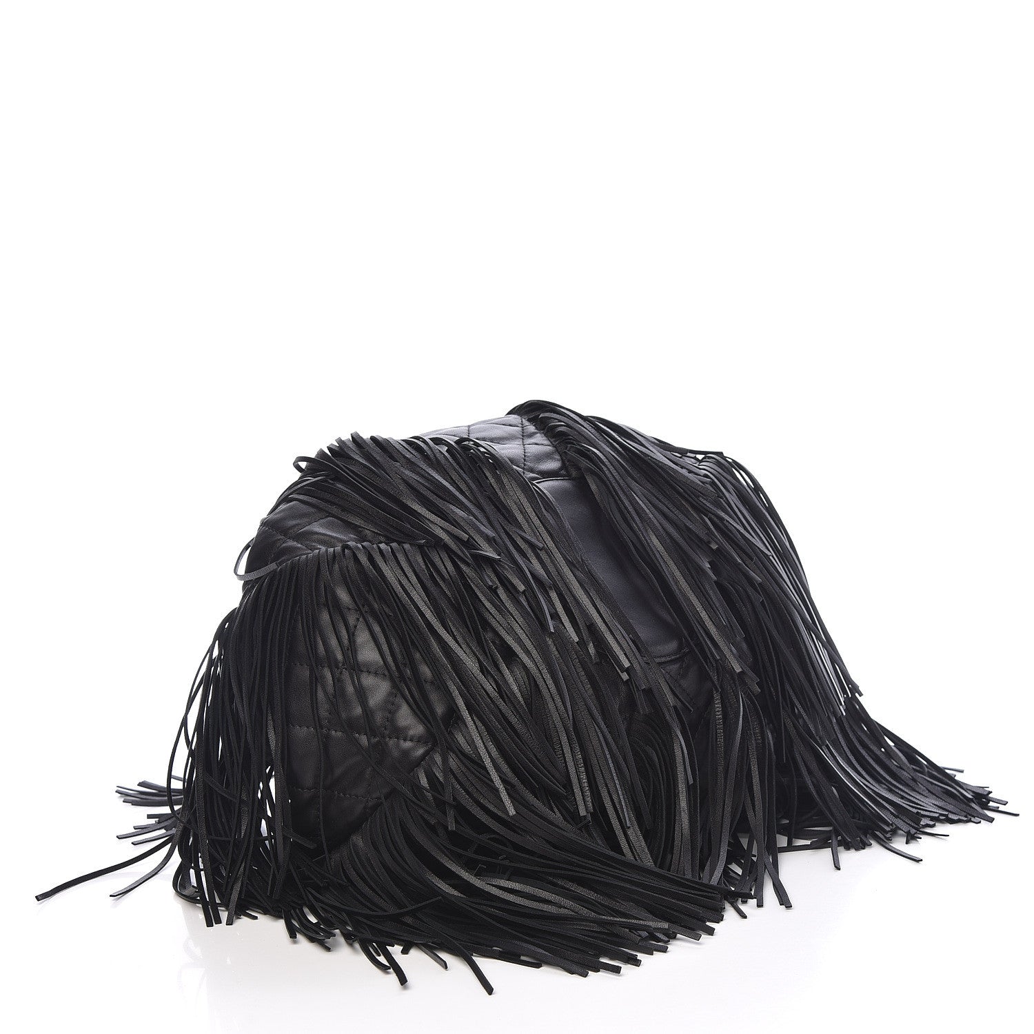 Chanel Lambskin Quilted Western Baluchon Fringe Bag Black 4 of 10