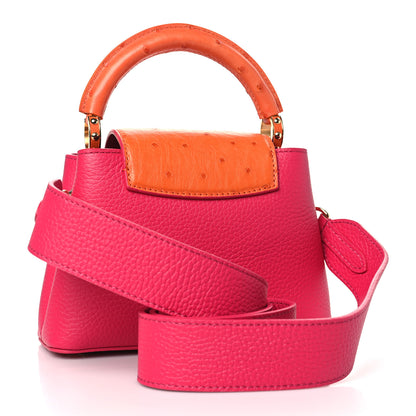 Louis Vuitton Taurillon Ostrich Capucines Mini Orange Fuchsia 3 of 9