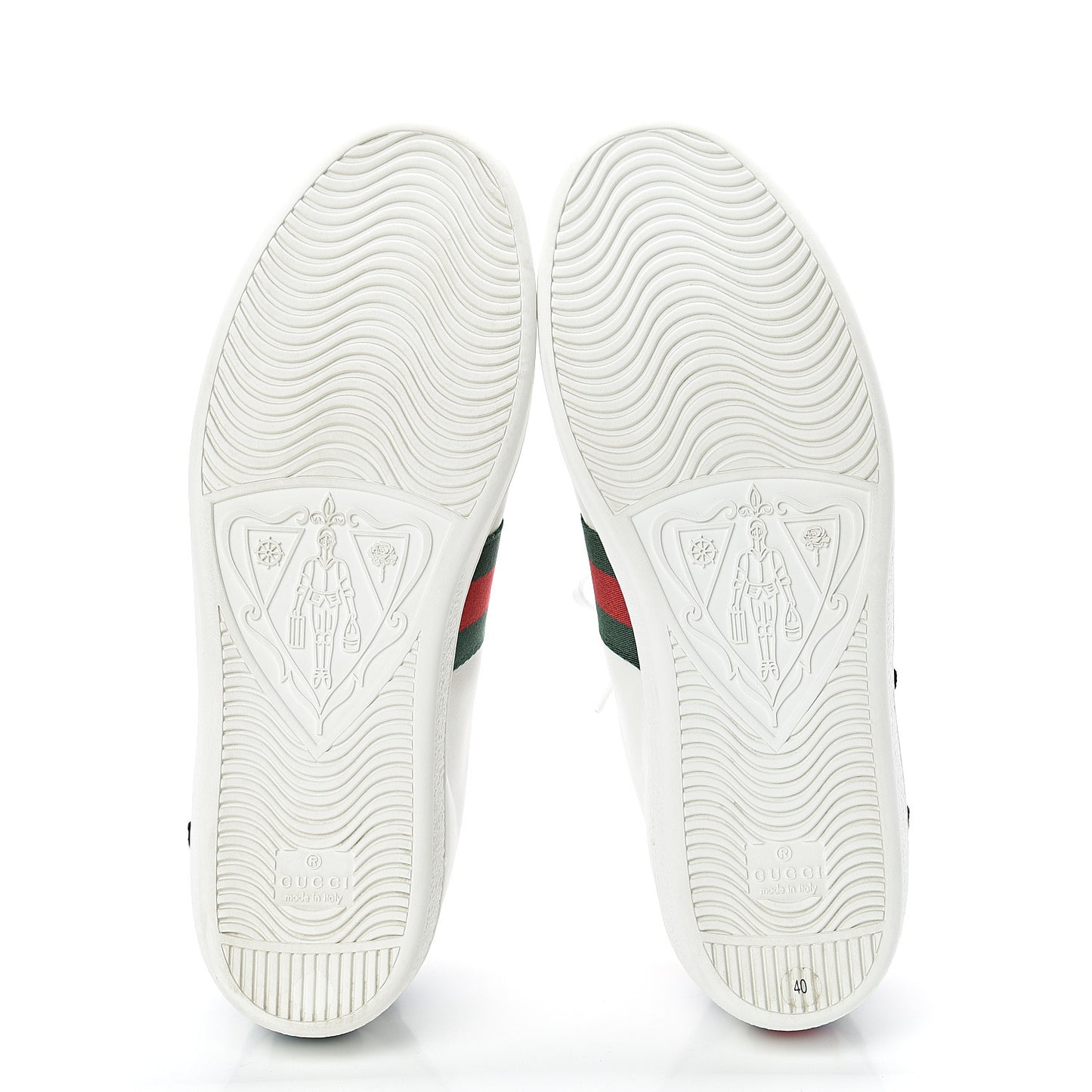 Calfskin Web Floral Embroidered Womens Ace Sneakers 40 White
