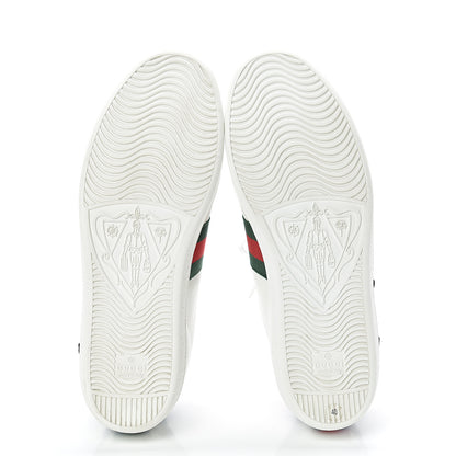 Gucci Calfskin Web Floral Embroidered Womens Ace Sneakers 40 White 6 of 10