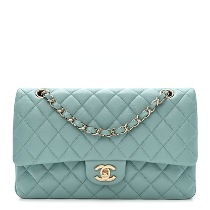 Chanel Caviar Quilted Medium Double Flap Light Blue 1 of 10