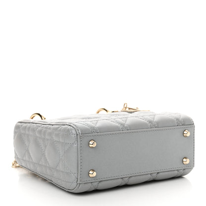 Christian Dior Metallic Lambskin Cannage Mini Lady Dior Grey 4 of 12