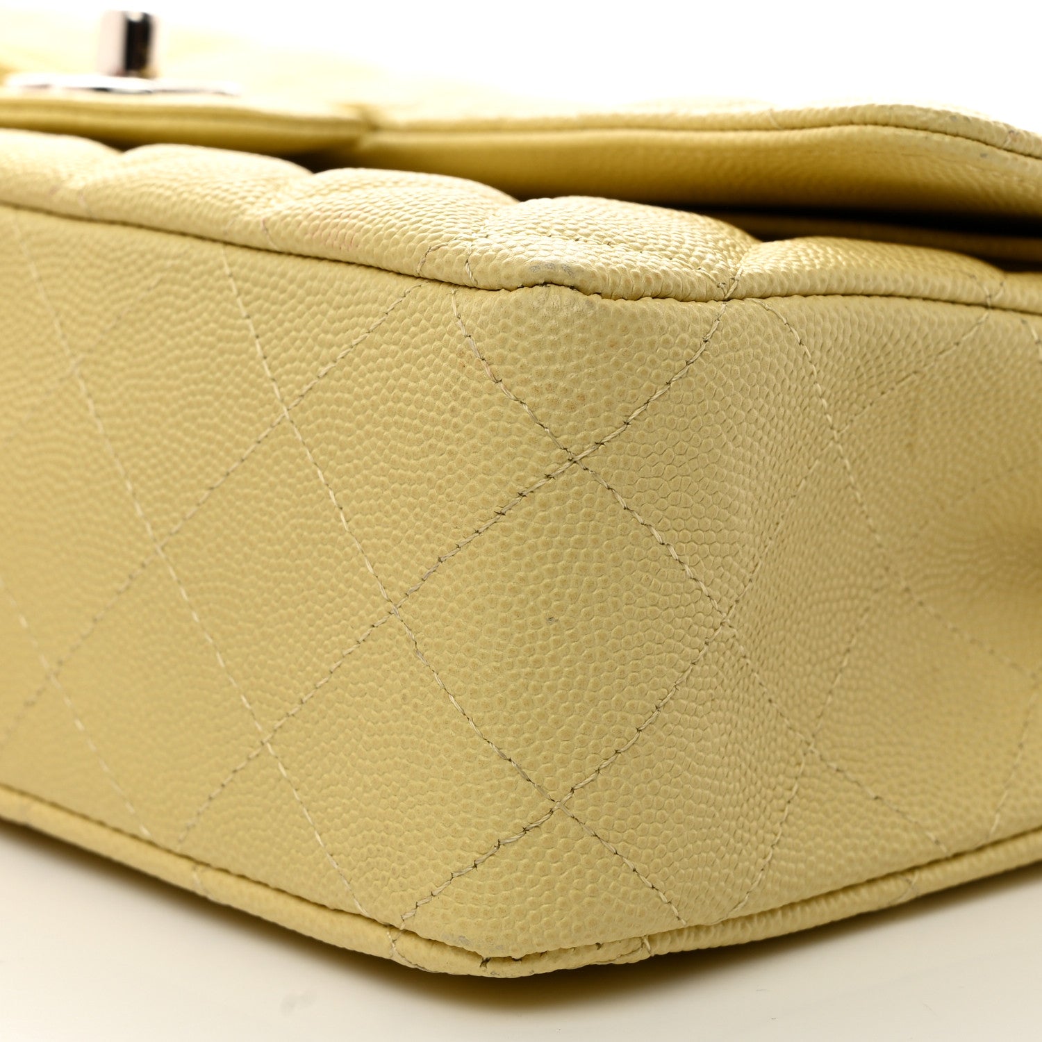 Chanel Caviar Quilted Medium Double Flap Light Yellow 10 of 10