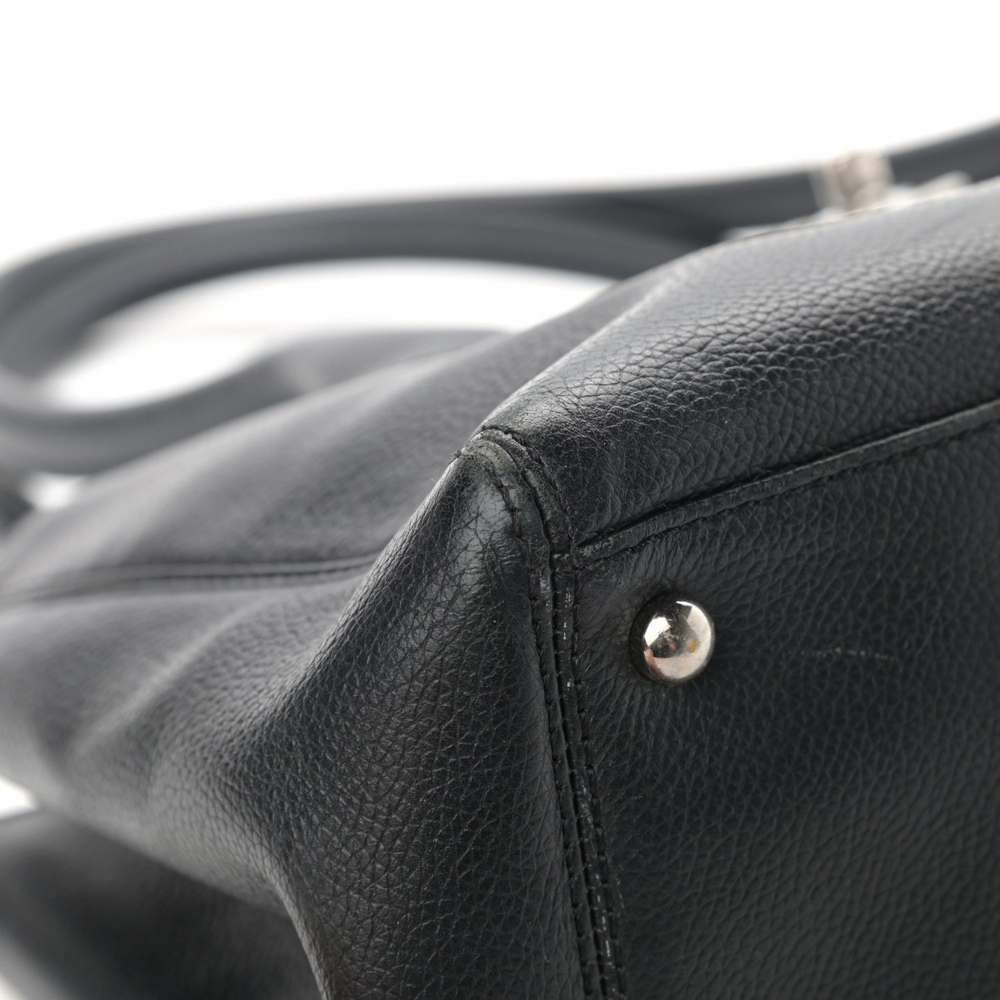 Calfskin Small Cerf Executive Shopper Tote Black