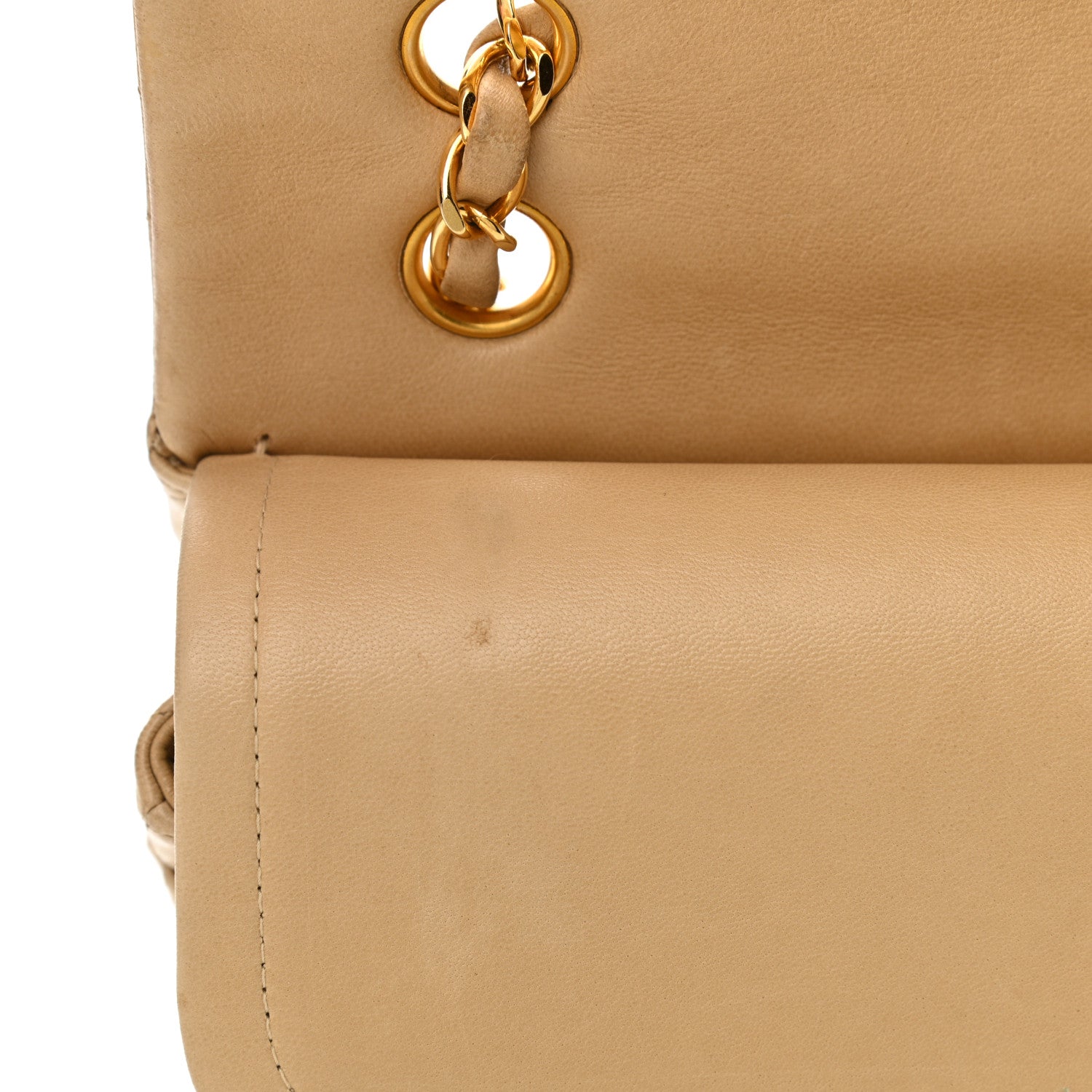 Chanel Lambskin Quilted Medium Double Flap Beige 12 of 13