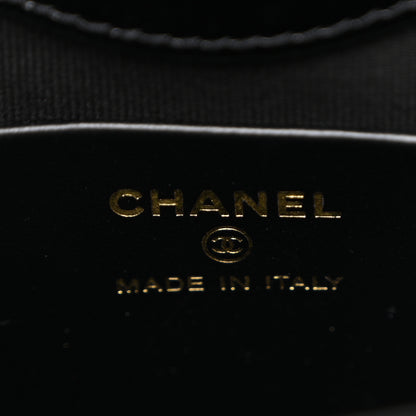 Chanel Shiny Crumpled Calfskin Quilted Nano 31 Shopping Bag Dark Beige Black Dark Beige Black 6 of 10