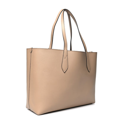 Burberry Grainy Calfskin Haymarket Check Medium Reversible Tote Camel 13 of 14