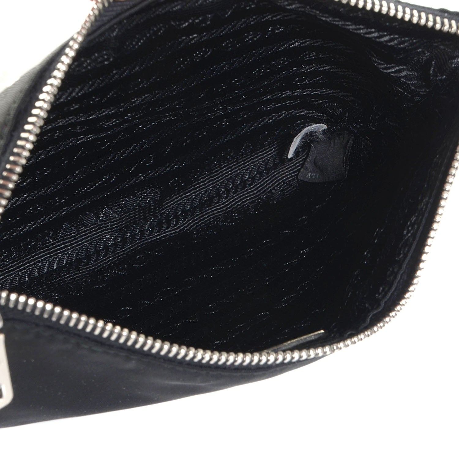 Prada Tessuto Nylon Saffiano Skull Cosmetic Pouch Nero Black 6 of 10
