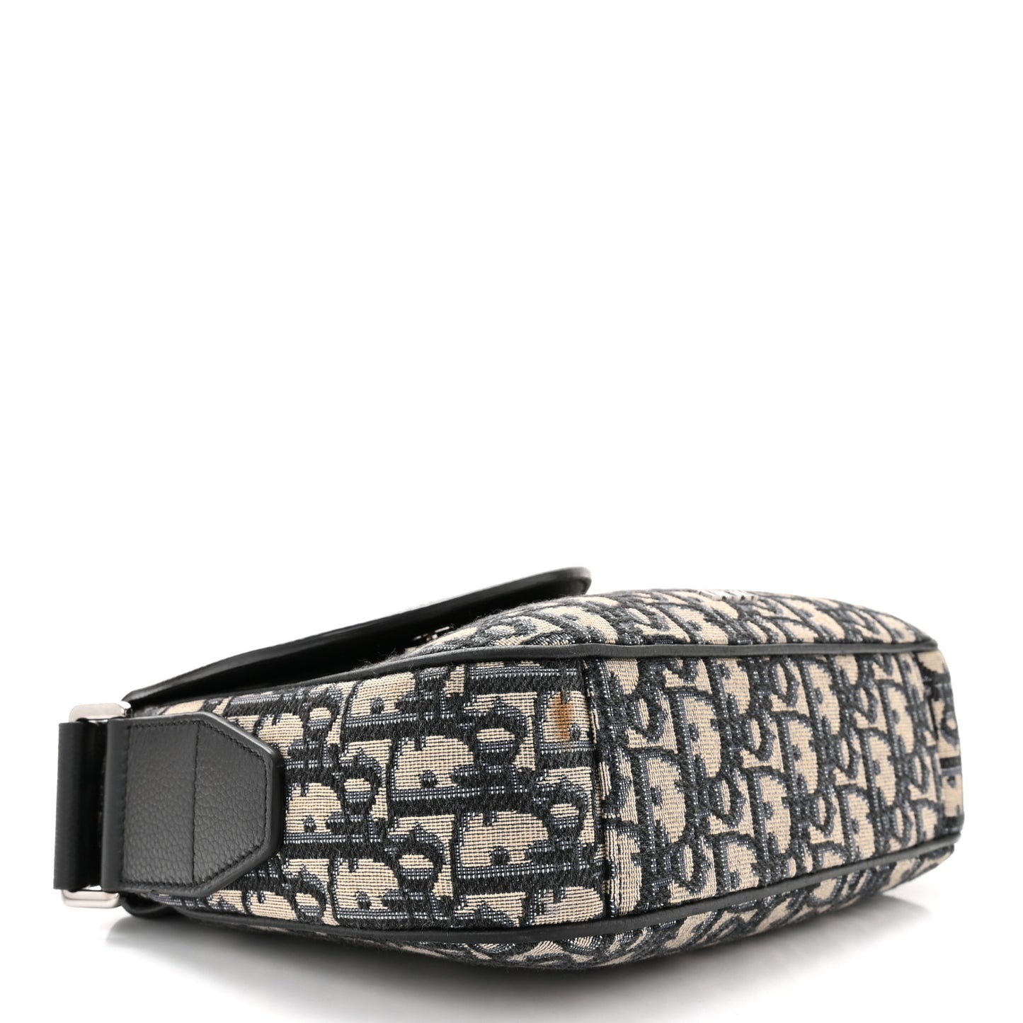 Grained Calfskin Oblique Mini Saddle Messenger Black