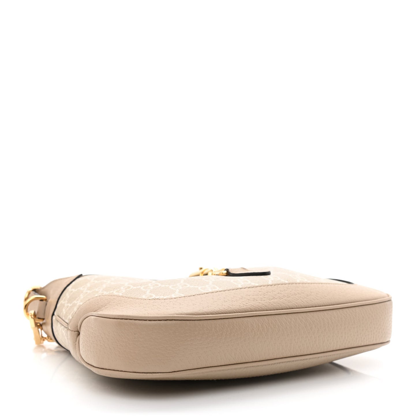 GG Supreme Monogram Textured Dollar Calfskin Web Small Jackie 1961 Hobo Beige Mystic White Oatmeal