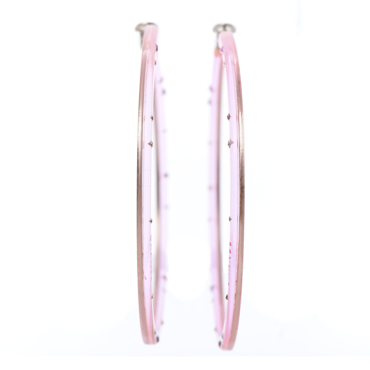 Crystal Hoop Earrings Pink Multicolor