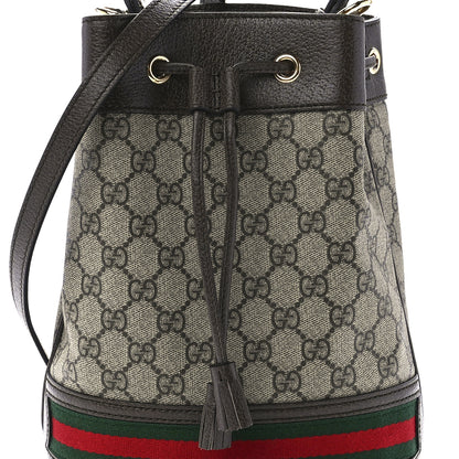 Gucci GG Supreme Monogram Web Small Ophidia Bucket Bag Brown 9 of 12