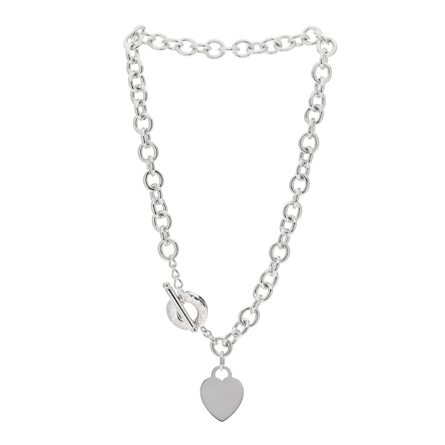 Tiffany Sterling Silver Heart Tag Toggle Necklace 3 of 4