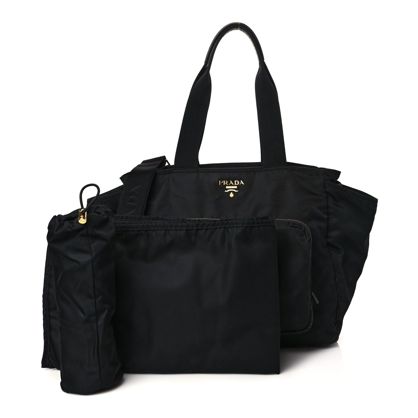 Tessuto Nylon Vela Diaper Bag Black