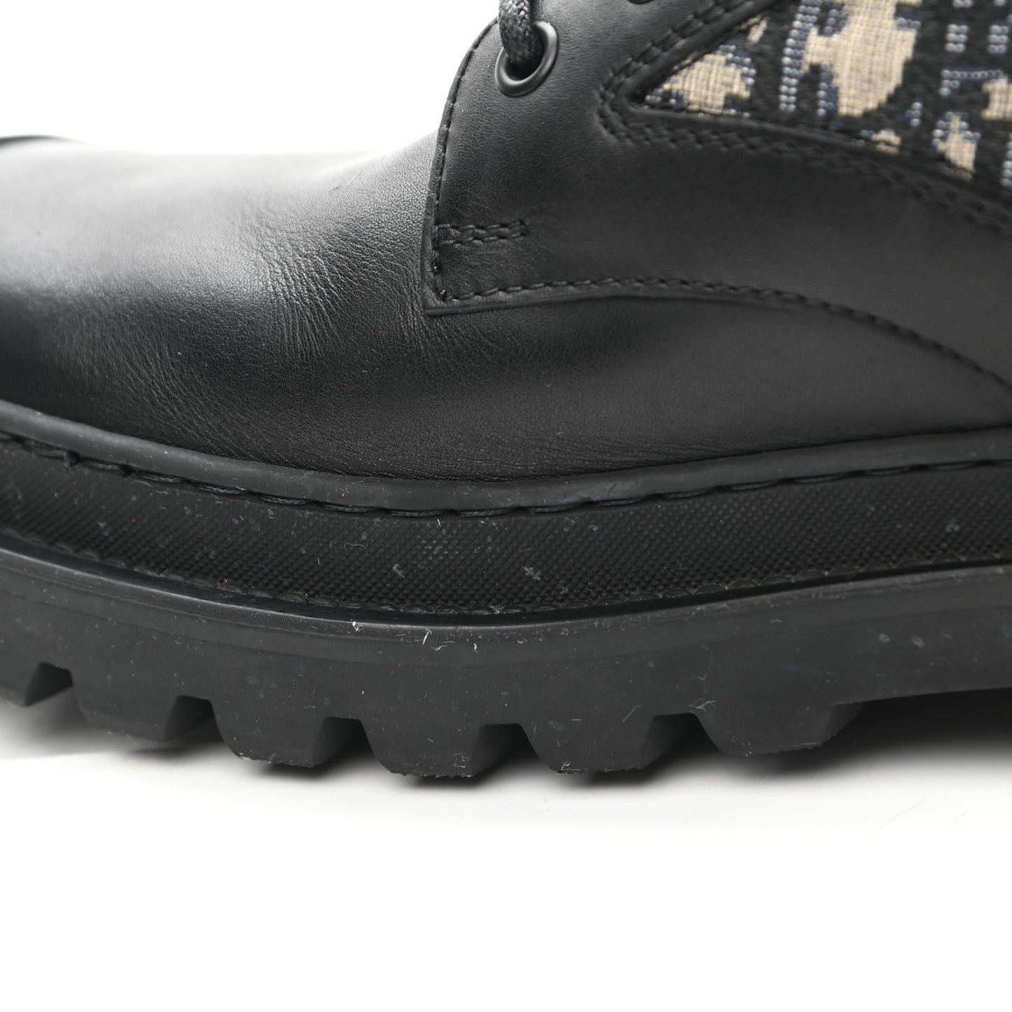 Calfskin Oblique Mens Explorer Ankle Boots 41 Black Blue