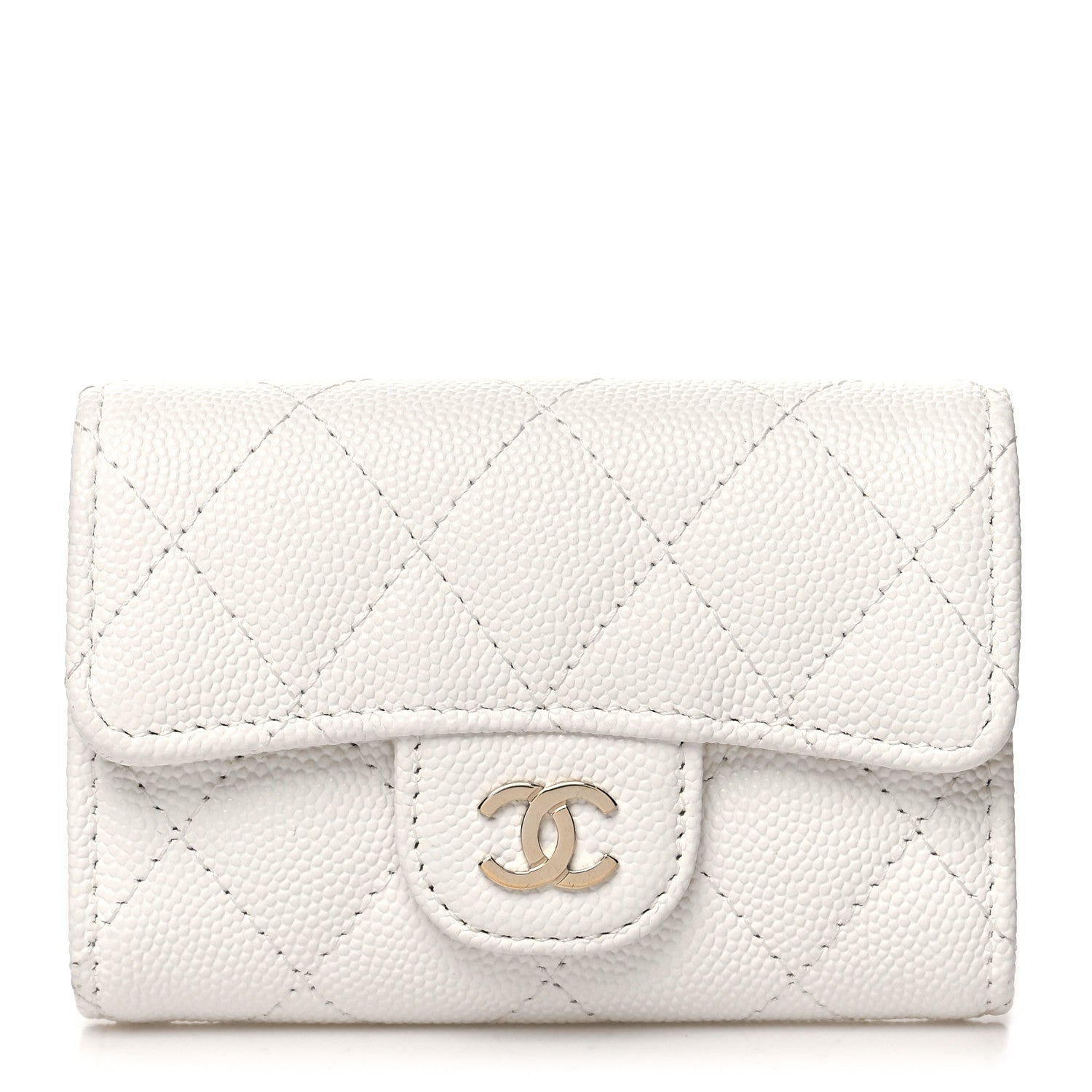 Chanel Caviar Quilted Classic 4 Key Holder Wallet White 1 of 10