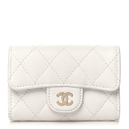 Chanel Caviar Quilted Classic 4 Key Holder Wallet White 1 of 10