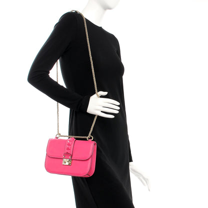 Valentino Garavani Vitello Small Glam Lock Rockstud Flap Pop Fuxia 2 of 8