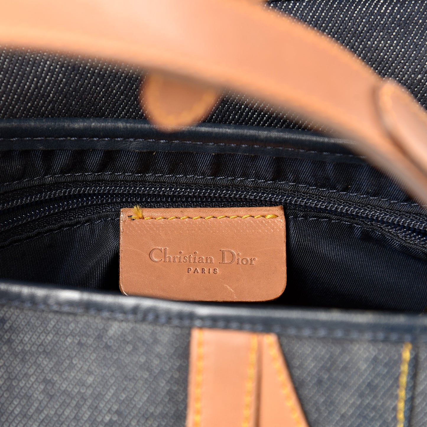 Denim Calfskin Saddle Bag Blue