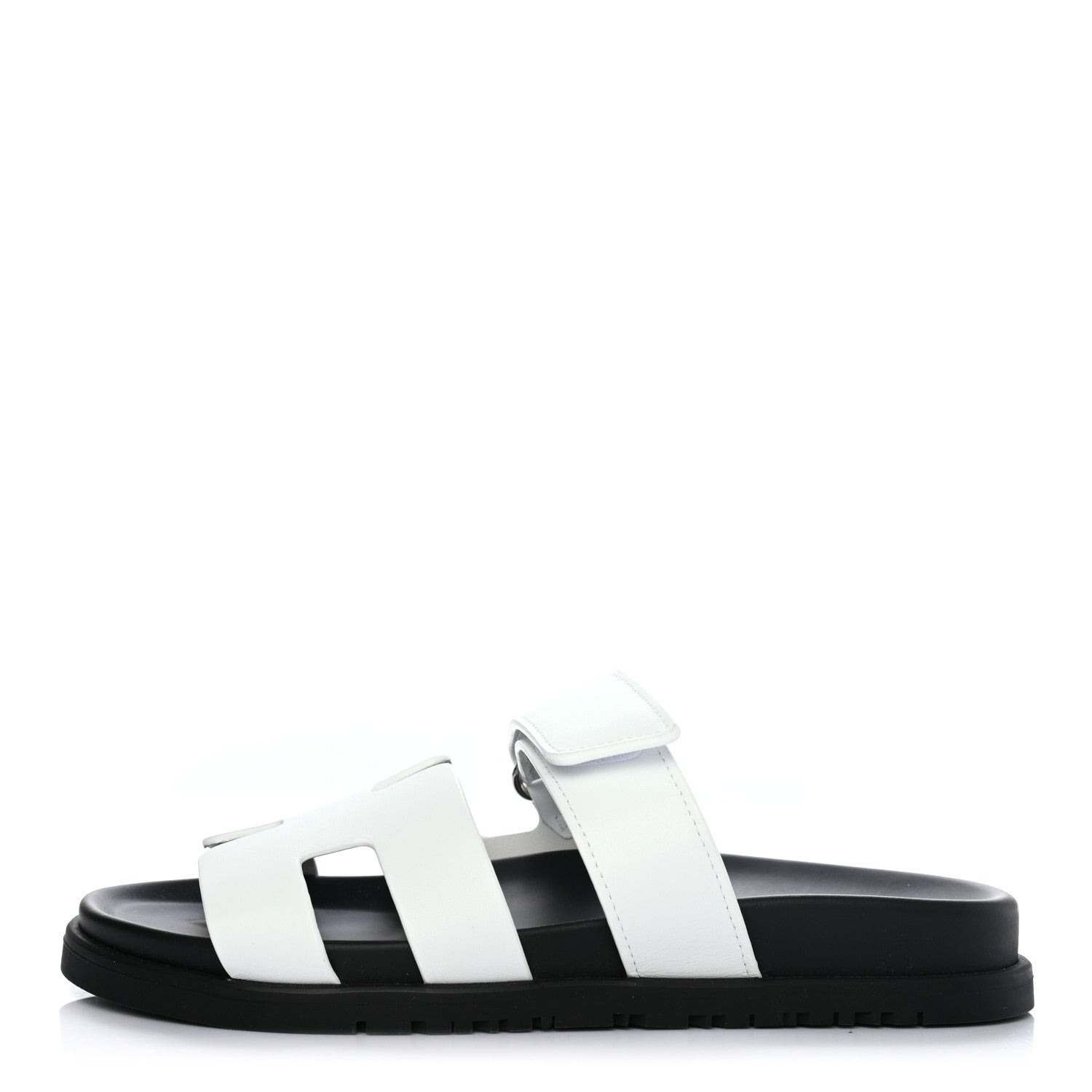 Hermes Calfskin Womens Chypre Sandals 37 White 1 of 8