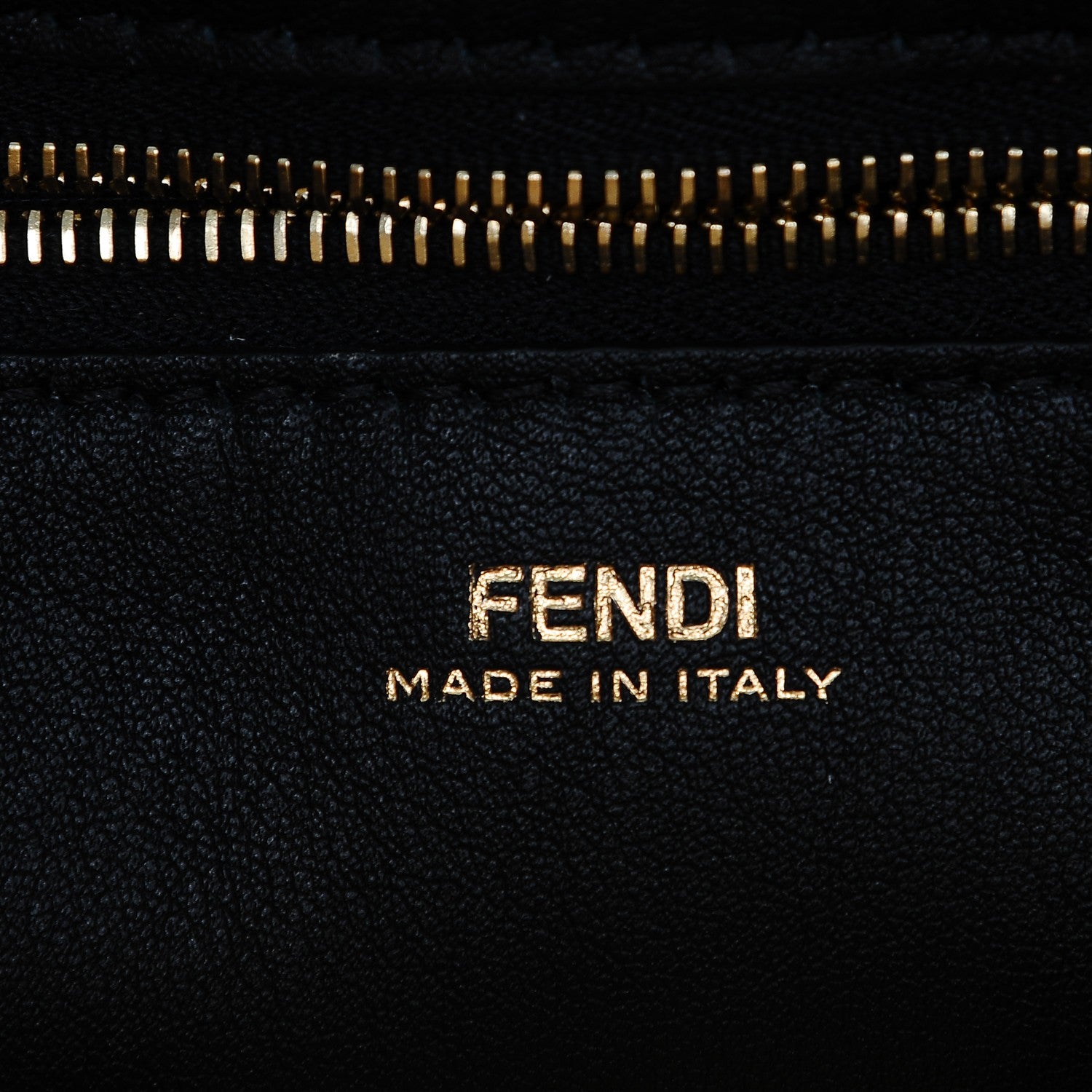 Fendi Lambskin Waves Small DotCom Click Chain Satchel Gold Black 6 of 6