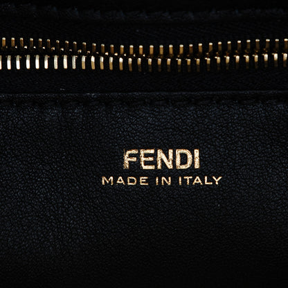 Fendi Lambskin Waves Small DotCom Click Chain Satchel Gold Black 6 of 6