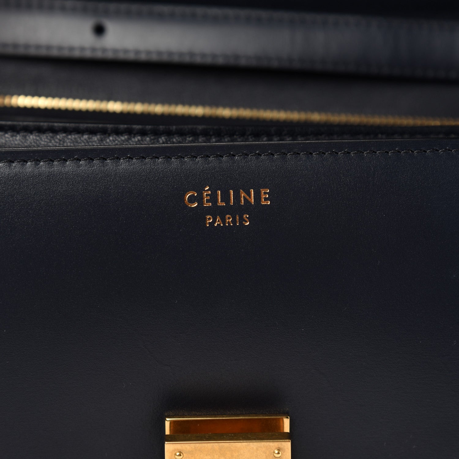 Celine Box Calfskin Medium Classic Box Flap Bag Navy 7 of 10