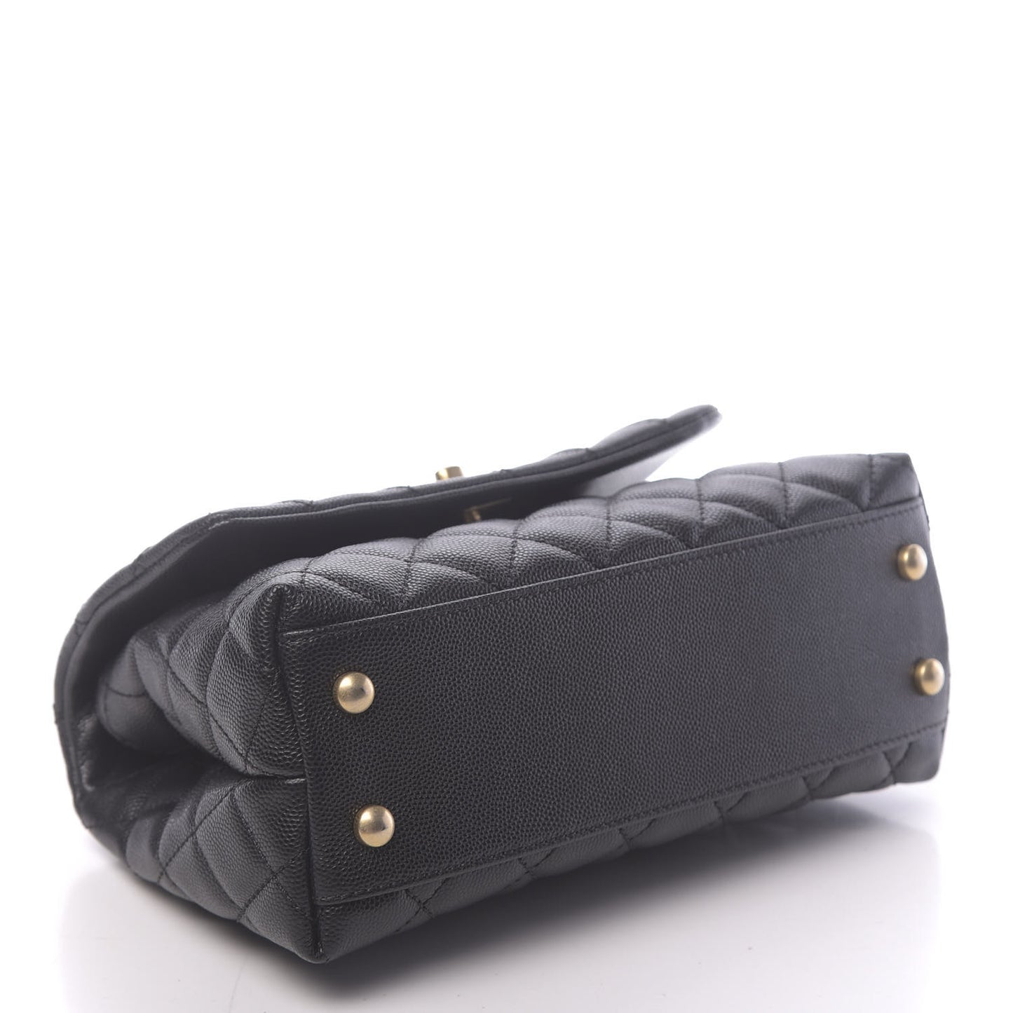 Caviar Quilted Mini Coco Handle Flap Black