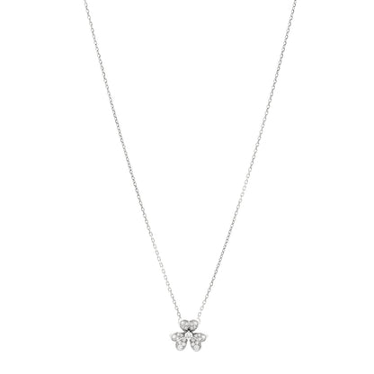 Van Cleef & Arpels 18K White Gold Diamond Mini Frivole Pendant Pave Necklace 1 of 6
