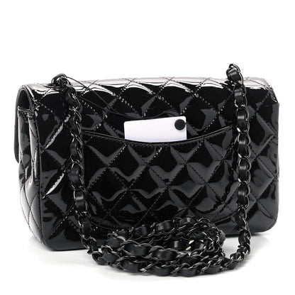 Chanel Patent Calfskin Quilted Mini Rectangular Flap So Black 2 of 8