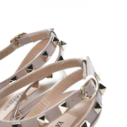 Valentino Garavani Pebbled Calfskin Rockstud Ankle Strap Pumps 38 Poudre 9 of 10