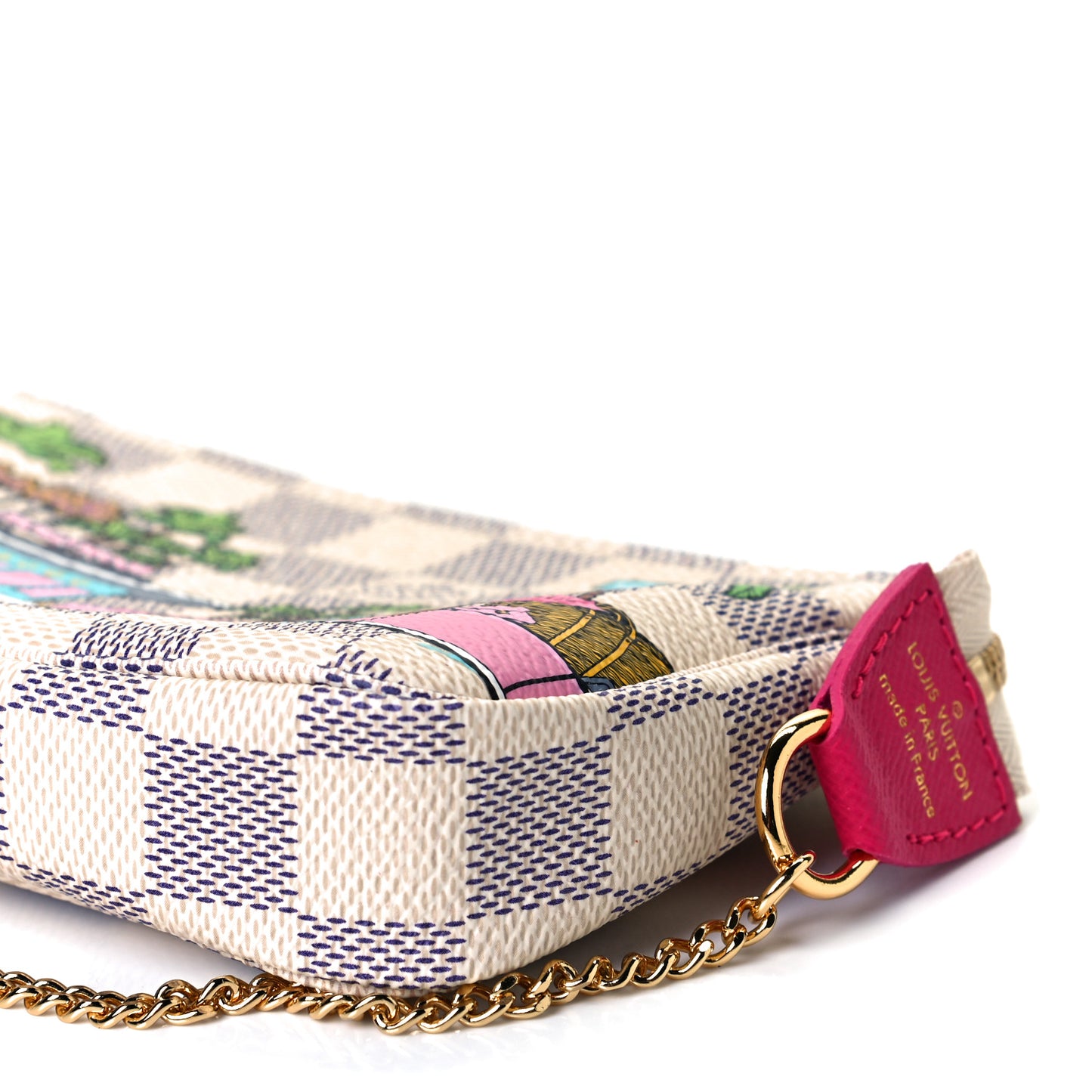 Damier Azur 2021 Christmas Animation Hollywood Mini Pochette Accessories Fuchsia