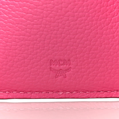MCM Calfskin Tri-Fold Flap Wallet Pink 7 of 11