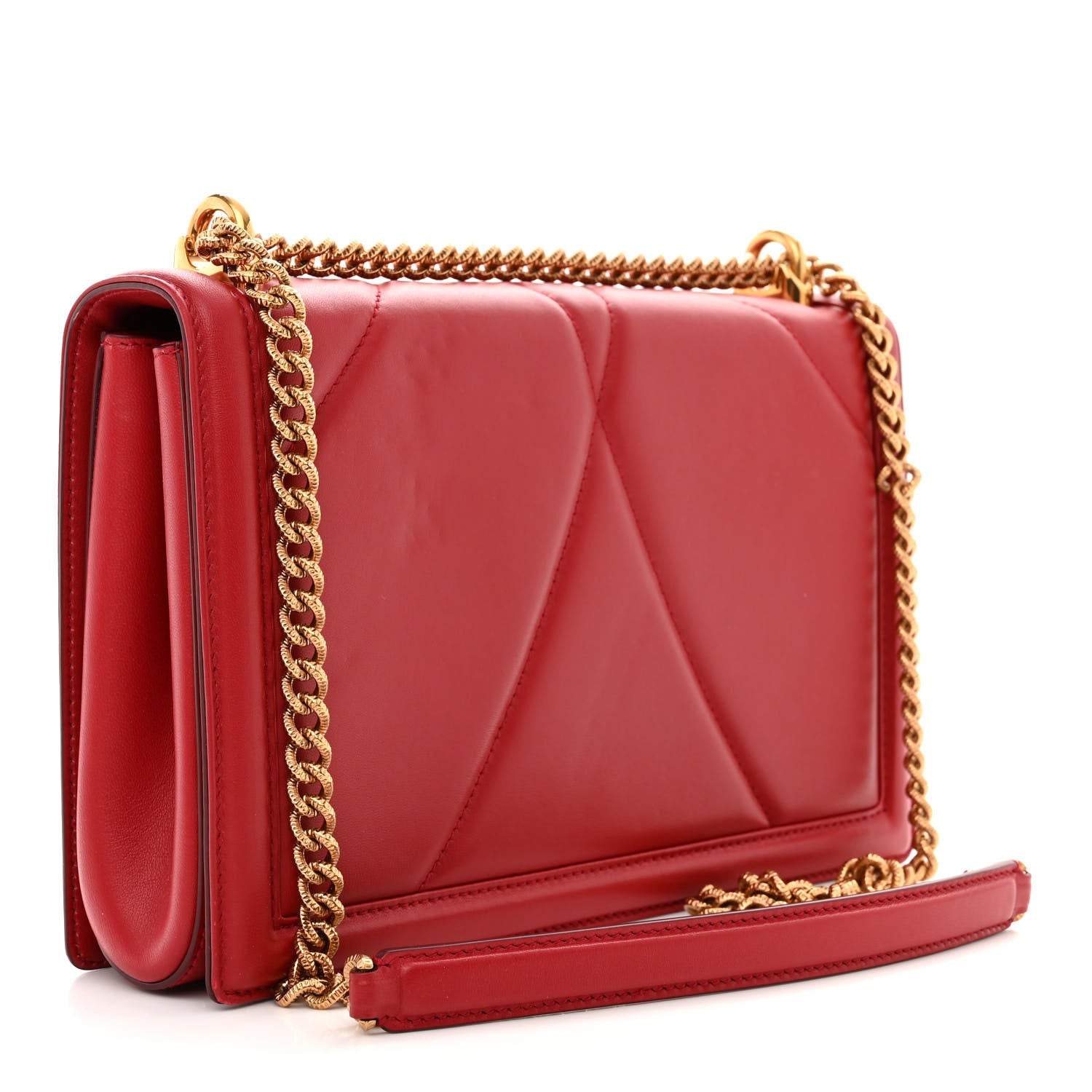 Dolce & Gabbana Calfskin Large Devotion Crossbody Bag Red 3 of 15