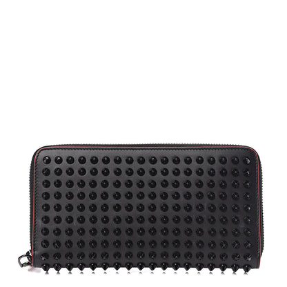 Christian Louboutin Calfskin Panettone Spiked Zip Around Wallet Black 1 of 7