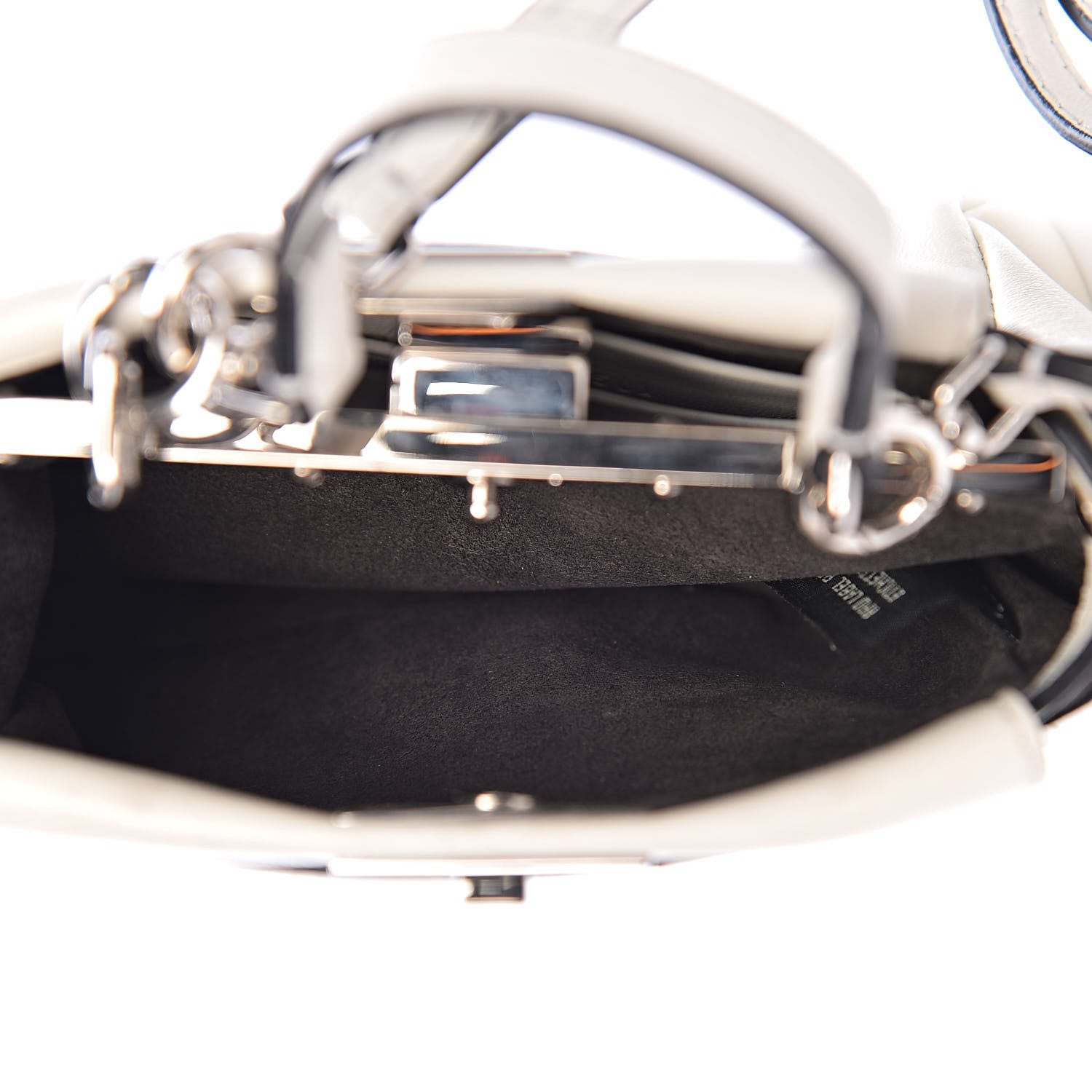 Fendi Shiny Nappa Micro Peekaboo Iconic Satchel White 6 of 11