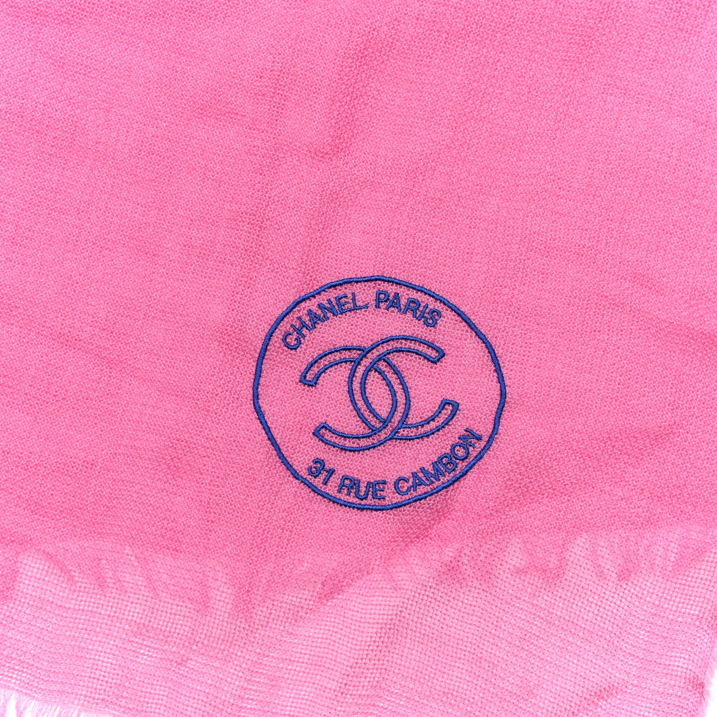 Cashmere Silk CC Rue Cambon Fringe Scarf Fuchsia