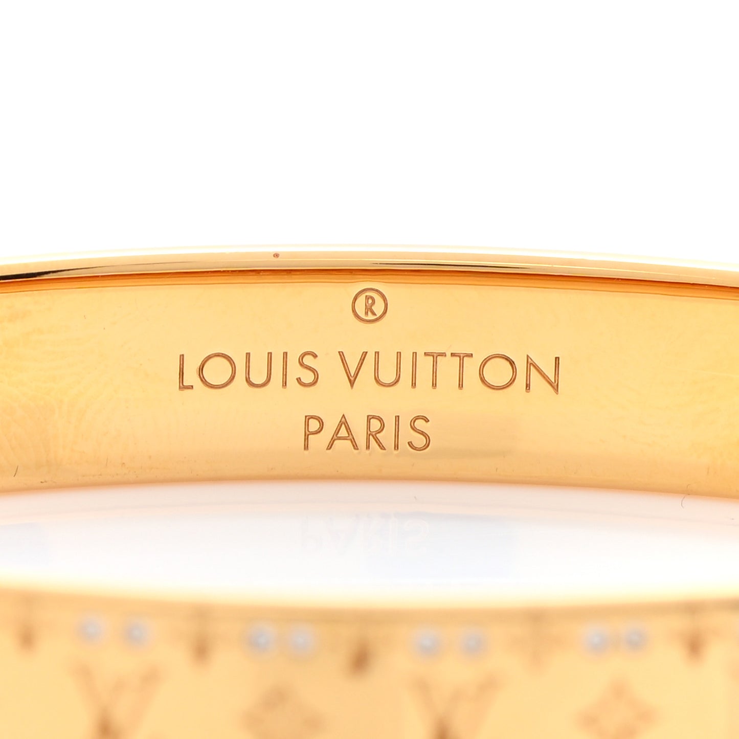 Brass Crystal Monogram Nanogram Strass Cuff S Gold