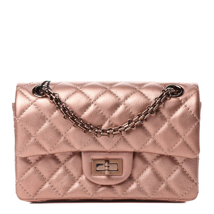Chanel Metallic Grained Calfskin Quilted 2.55 Reissue Mini Flap Copper Pink 1 of 11