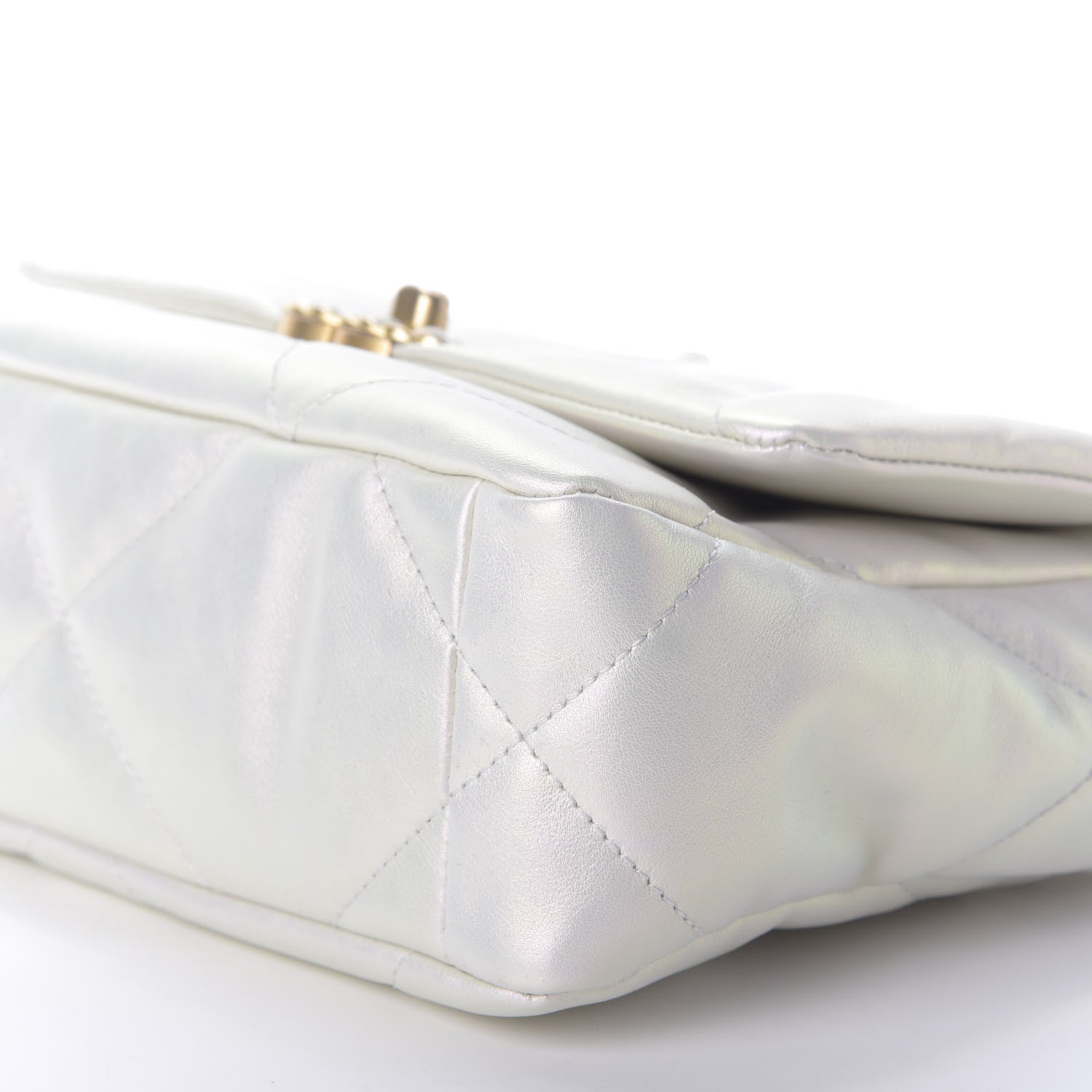 Chanel Iridescent Calfskin Quilted Medium 19 Flap White 7 of 9