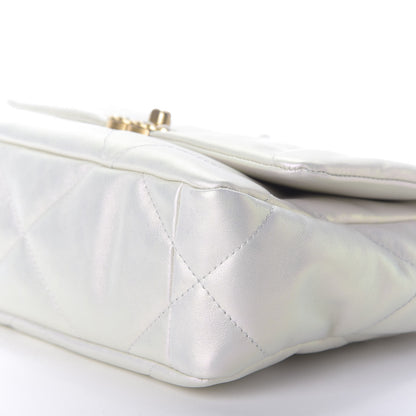 Chanel Iridescent Calfskin Quilted Medium 19 Flap White 7 of 9