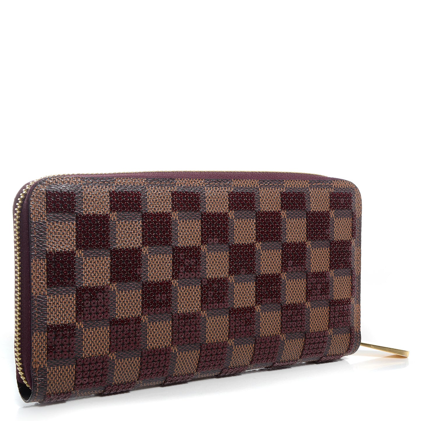 Damier Paillettes Zippy Wallet Red