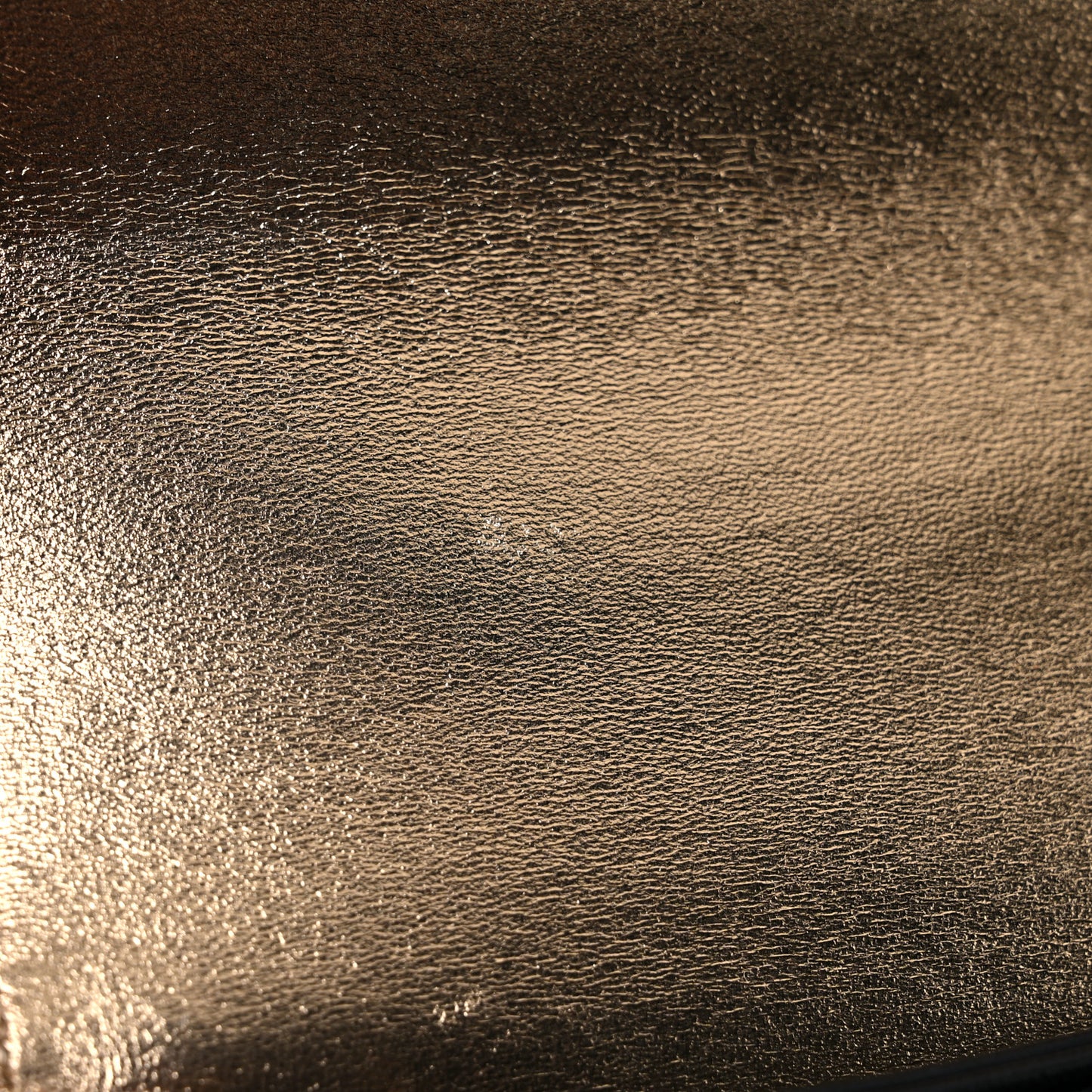 Hammered Metallic Calfskin Quilted Flap Gold