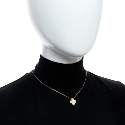 Van Cleef & Arpels 18K Yellow Gold Mother of Pearl Vintage Alhambra Pendant Necklace 2 of 6