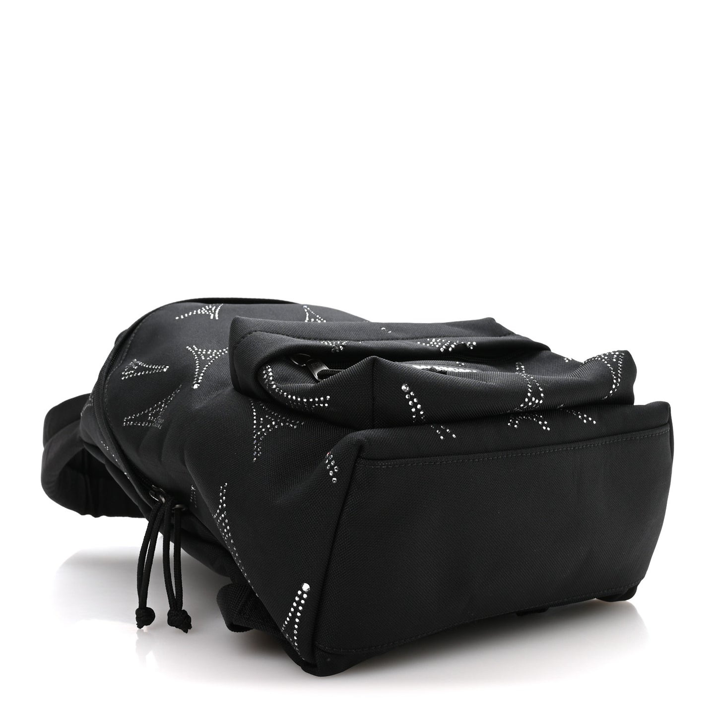 Canvas Crystal Embellished Eiffel Tower Explorer Backpack S Black